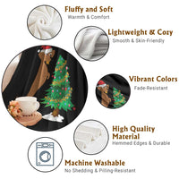 Funny Christmas Wiener Dog Throw Blanket Decorations Xmas Tree - Wonder Print Shop