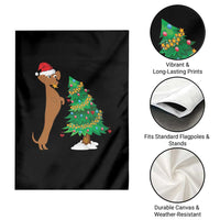 Funny Christmas Wiener Dog Garden Flag Decorations Xmas Tree - Wonder Print Shop
