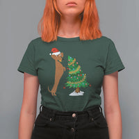 Funny Christmas Wiener Dog T Shirt For Women Decorations Xmas Tree - Wonder Print Shop