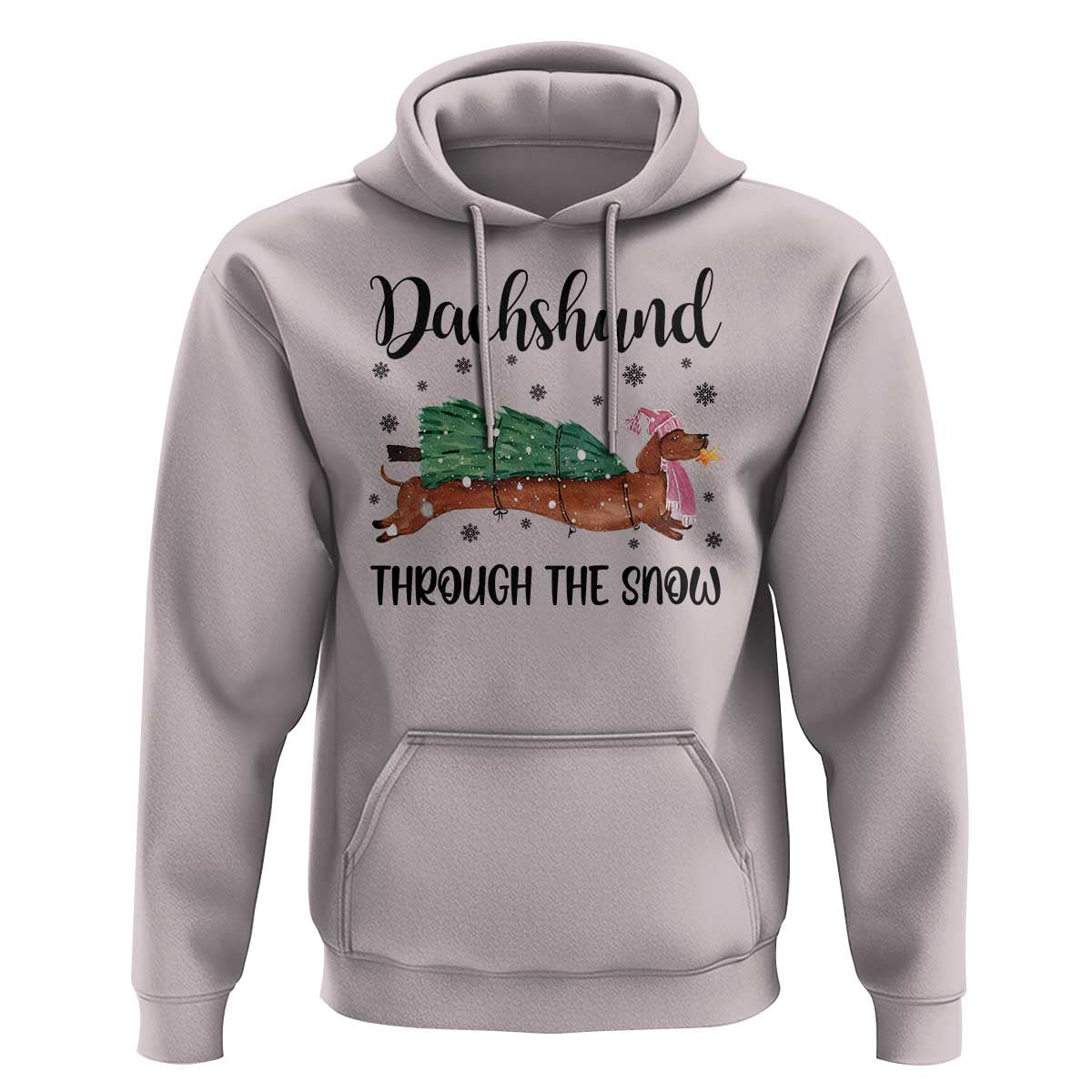 Funny Christmas Wiener Dog Hoodie Dachshund Through The Snow Xmas Tree