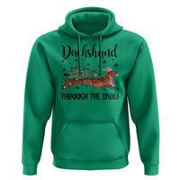 Funny Christmas Wiener Dog Hoodie Dachshund Through The Snow Xmas Tree