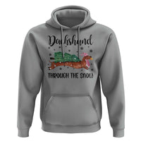 Funny Christmas Wiener Dog Hoodie Dachshund Through The Snow Xmas Tree