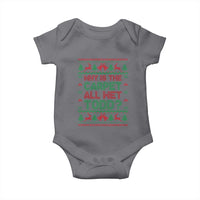 Why Is The Carpet All Wet Todd Christmas Movie Baby Onesie Funny Xmas Couple Matching - Wonder Print Shop