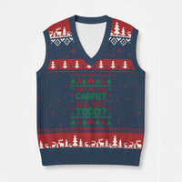 Why Is The Carpet All Wet Todd Xmas Movie V-Neck Knit Sweater Vest Funny Xmas Couple Matching - Wonder Print Shop