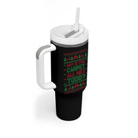 Why Is The Carpet All Wet Todd Christmas Movie Tumbler With Handle Funny Xmas Couple Matching - Wonder Print Shop