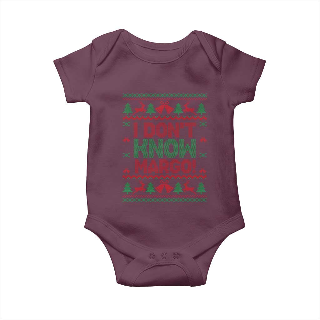 I Dont Know Margo Christmas Movie Baby Onesie Funny Xmas Couple Matching - Wonder Print Shop