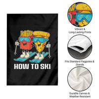 Funny Skiing Food Lover Garden Flag How To Ski Pizza French Fries Skier - Wonder Print Shop