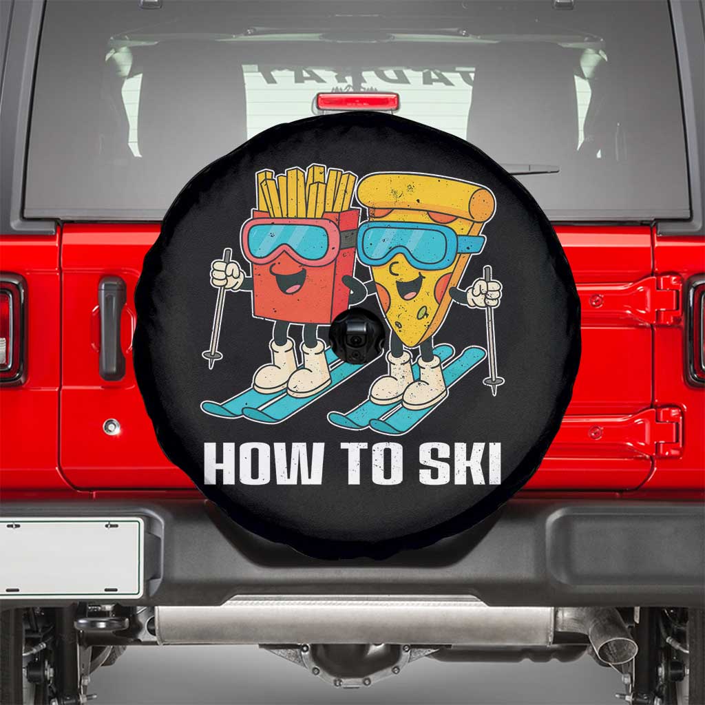Funny Skiing Food Lover Spare Tire Cover How To Ski Pizza French Fries Skier - Wonder Print Shop