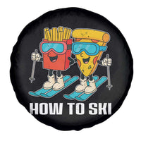 Funny Skiing Food Lover Spare Tire Cover How To Ski Pizza French Fries Skier - Wonder Print Shop