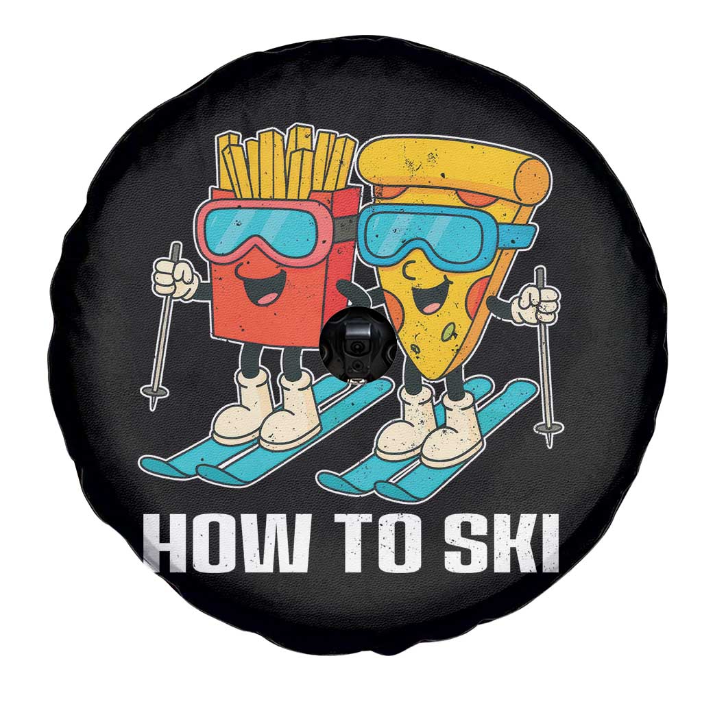 Funny Skiing Food Lover Spare Tire Cover How To Ski Pizza French Fries Skier - Wonder Print Shop