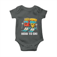 Funny Skiing Food Lover Baby Onesie How To Ski Pizza French Fries Skier - Wonder Print Shop