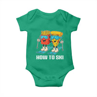 Funny Skiing Food Lover Baby Onesie How To Ski Pizza French Fries Skier - Wonder Print Shop