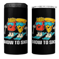 Funny Skiing Food Lover 4 in 1 Can Cooler Tumbler How To Ski Pizza French Fries Skier - Wonder Print Shop