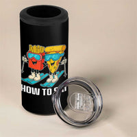 Funny Skiing Food Lover 4 in 1 Can Cooler Tumbler How To Ski Pizza French Fries Skier - Wonder Print Shop
