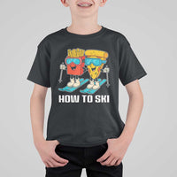 Funny Skiing Food Lover T Shirt For Kid How To Ski Pizza French Fries Skier - Wonder Print Shop