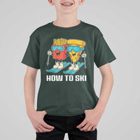 Funny Skiing Food Lover T Shirt For Kid How To Ski Pizza French Fries Skier - Wonder Print Shop