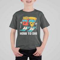 Funny Skiing Food Lover T Shirt For Kid How To Ski Pizza French Fries Skier - Wonder Print Shop