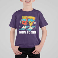 Funny Skiing Food Lover T Shirt For Kid How To Ski Pizza French Fries Skier - Wonder Print Shop