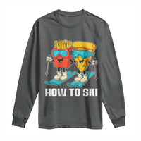 Funny Skiing Food Lover Long Sleeve Shirt How To Ski Pizza French Fries Skier - Wonder Print Shop