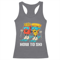 Funny Skiing Food Lover Racerback Tank Top How To Ski Pizza French Fries Skier - Wonder Print Shop