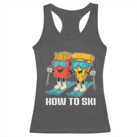 Funny Skiing Food Lover Racerback Tank Top How To Ski Pizza French Fries Skier - Wonder Print Shop
