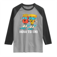 Funny Skiing Food Lover Raglan Shirt How To Ski Pizza French Fries Skier - Wonder Print Shop