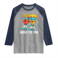 Funny Skiing Food Lover Raglan Shirt How To Ski Pizza French Fries Skier - Wonder Print Shop
