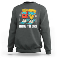 Funny Skiing Food Lover Sweatshirt How To Ski Pizza French Fries Skier - Wonder Print Shop