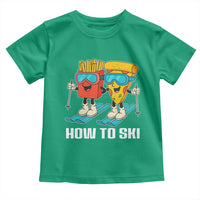 Funny Skiing Food Lover Toddler T Shirt How To Ski Pizza French Fries Skier - Wonder Print Shop