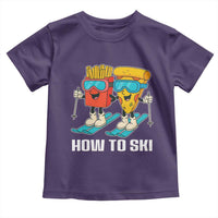 Funny Skiing Food Lover Toddler T Shirt How To Ski Pizza French Fries Skier - Wonder Print Shop