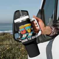 Funny Skiing Food Lover Tumbler With Handle How To Ski Pizza French Fries Skier - Wonder Print Shop