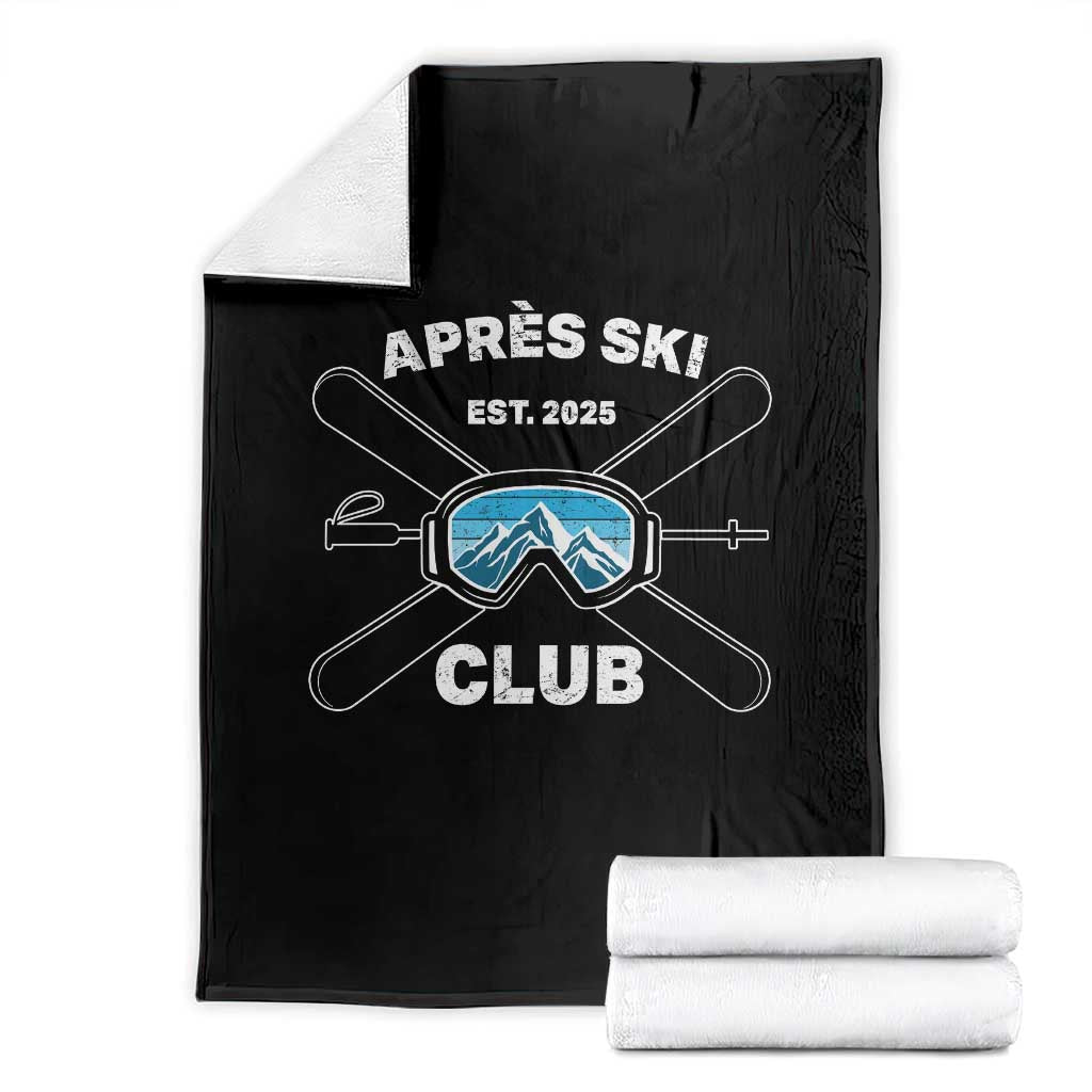 Apres Ski Club 2025 Throw Blanket Skiing Winter Sport Mountain - Wonder Print Shop