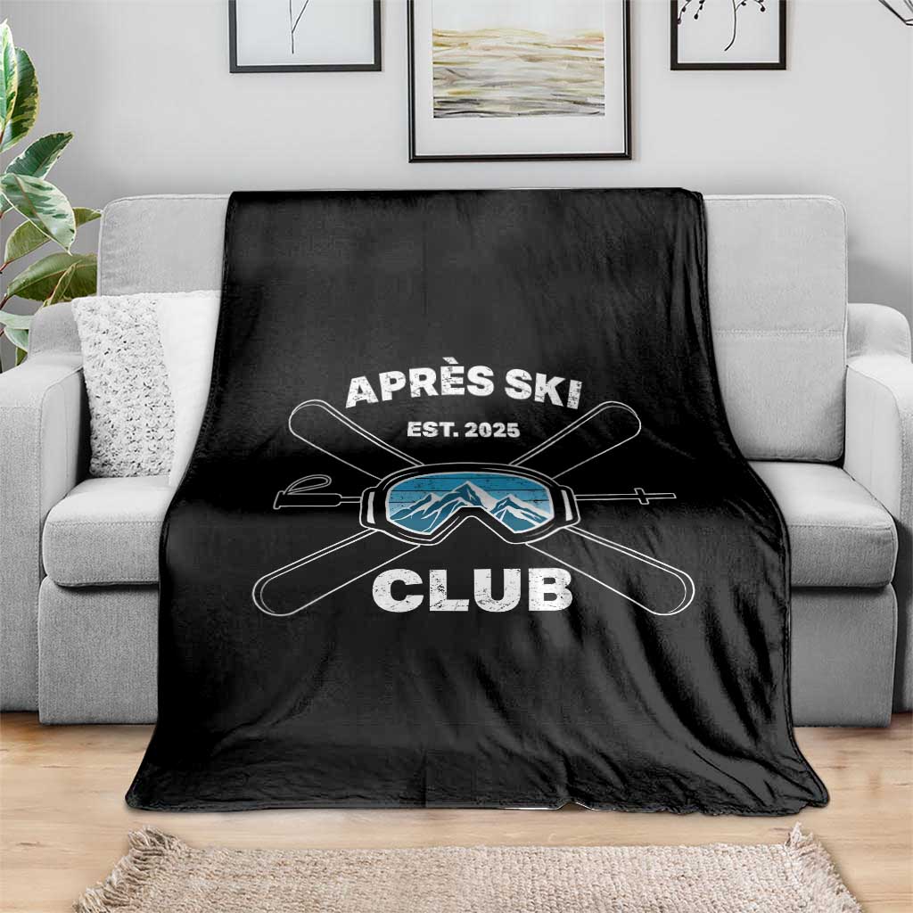 Apres Ski Club 2025 Throw Blanket Skiing Winter Sport Mountain - Wonder Print Shop