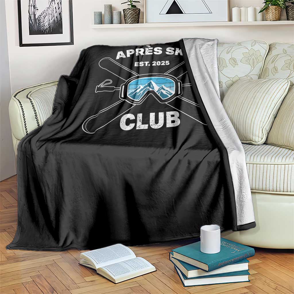 Apres Ski Club 2025 Throw Blanket Skiing Winter Sport Mountain - Wonder Print Shop
