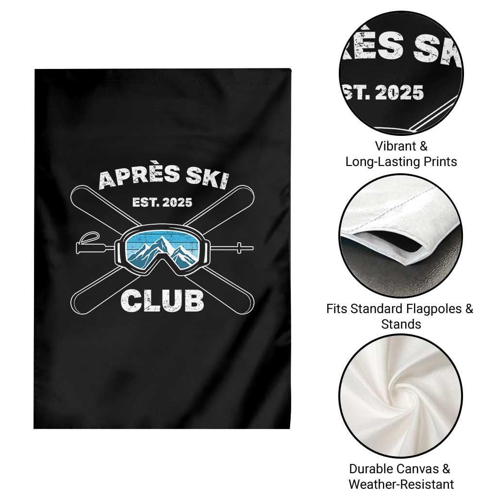 Apres Ski Club 2025 Garden Flag Skiing Winter Sport Mountain - Wonder Print Shop