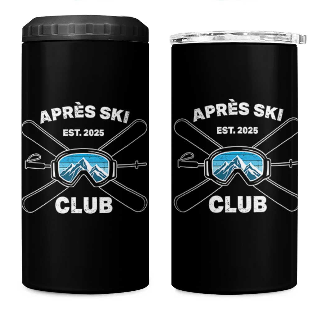 Apres Ski Club 2025 4 in 1 Can Cooler Tumbler Skiing Winter Sport Mountain - Wonder Print Shop