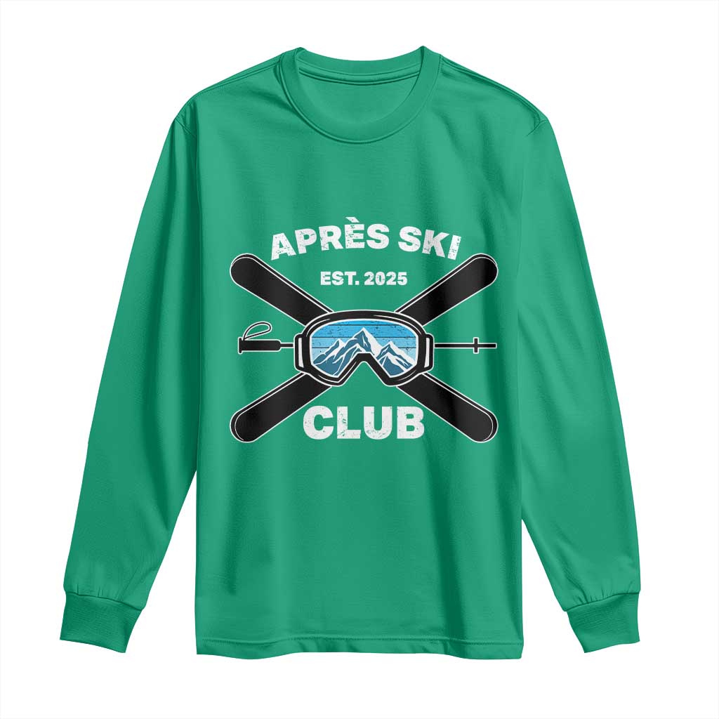 Apres Ski Club 2025 Long Sleeve Shirt Skiing Winter Sport Mountain - Wonder Print Shop