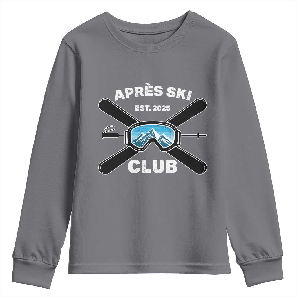 Apres Ski Club 2025 Youth Sweatshirt Skiing Winter Sport Mountain - Wonder Print Shop