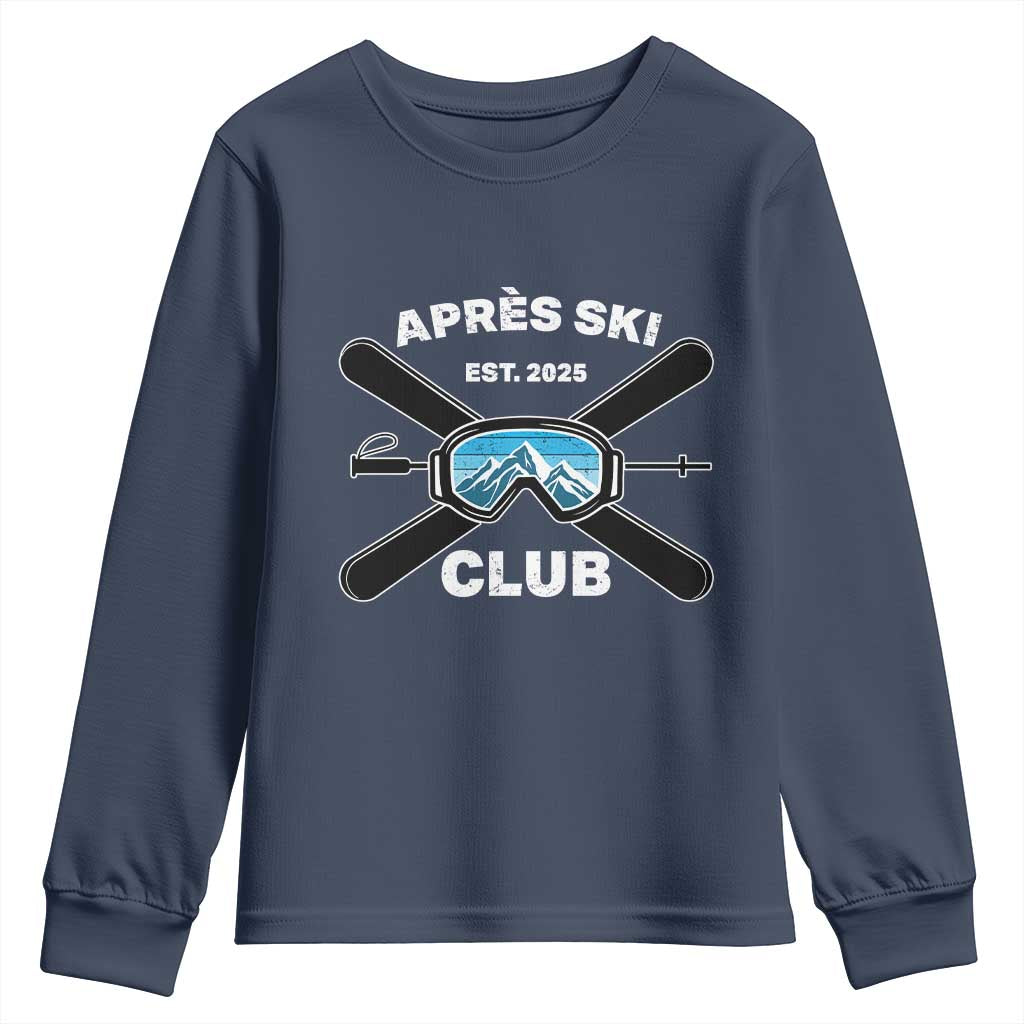 Apres Ski Club 2025 Youth Sweatshirt Skiing Winter Sport Mountain - Wonder Print Shop