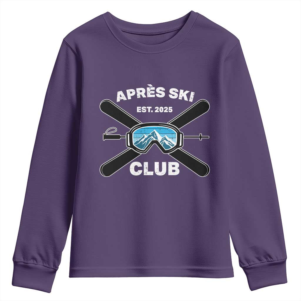 Apres Ski Club 2025 Youth Sweatshirt Skiing Winter Sport Mountain - Wonder Print Shop