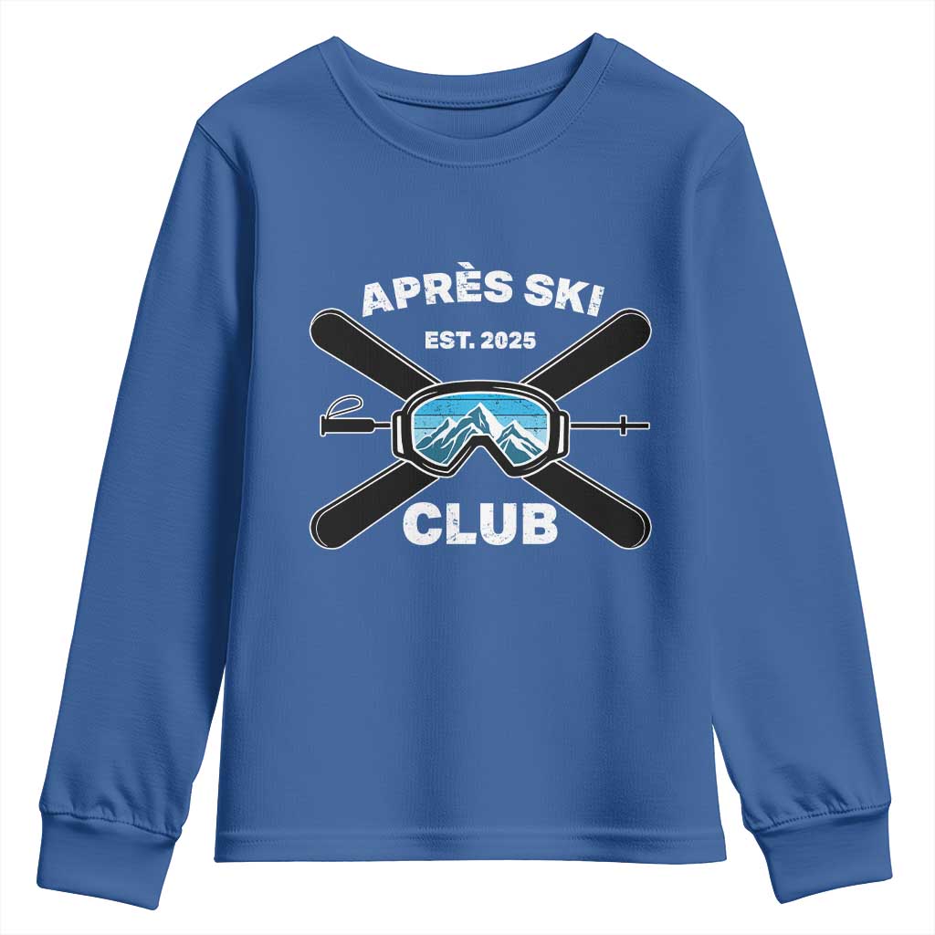 Apres Ski Club 2025 Youth Sweatshirt Skiing Winter Sport Mountain - Wonder Print Shop
