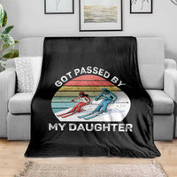 Funny Skiing Dad Throw Blanket Got Passed By My Daughter Retro Vintage - Wonder Print Shop