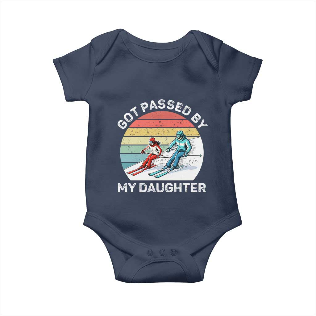 Funny Skiing Dad Baby Onesie Got Passed By My Daughter Retro Vintage - Wonder Print Shop