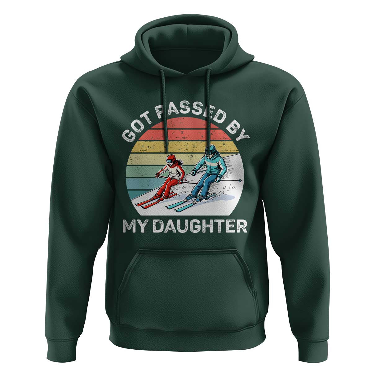 Funny Skiing Dad Hoodie Got Passed By My Daughter Retro Vintage - Wonder Print Shop