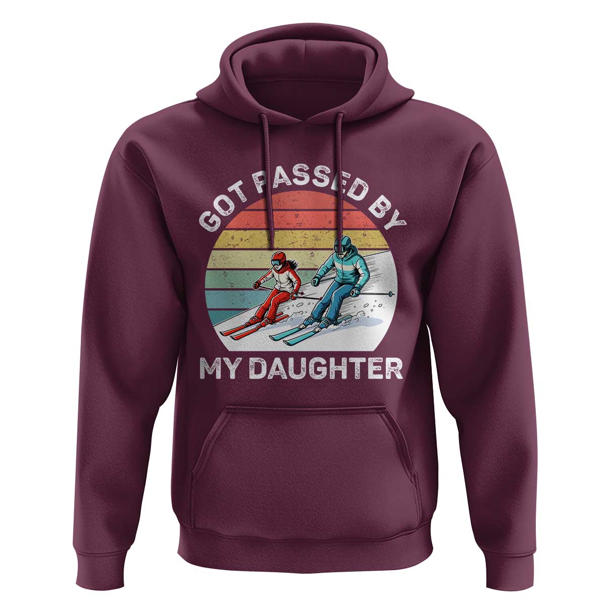 Funny Skiing Dad Hoodie Got Passed By My Daughter Retro Vintage - Wonder Print Shop