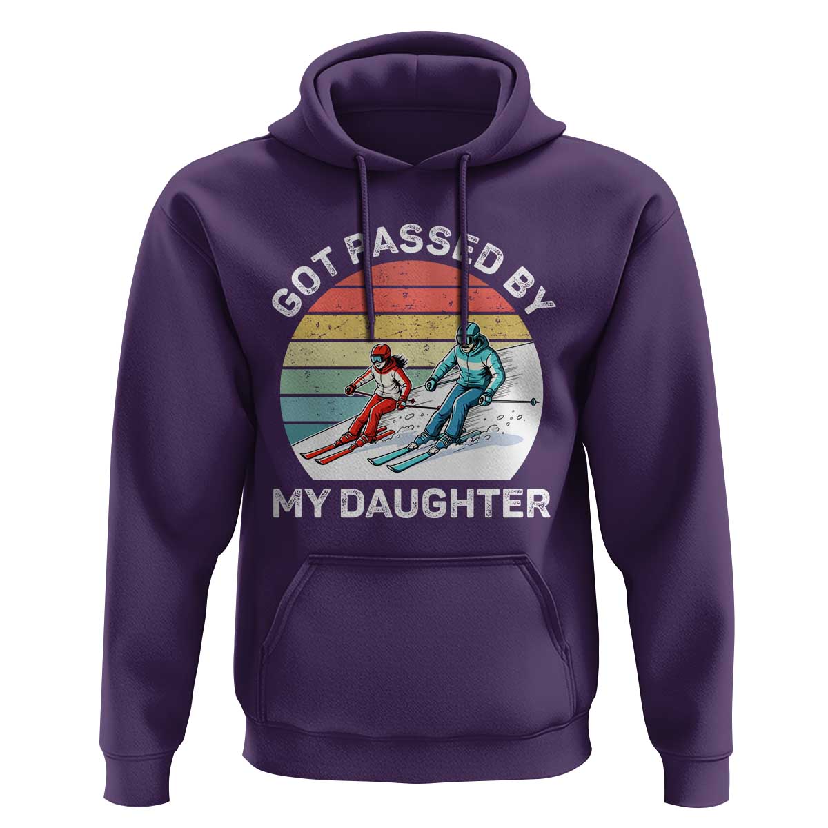 Funny Skiing Dad Hoodie Got Passed By My Daughter Retro Vintage - Wonder Print Shop