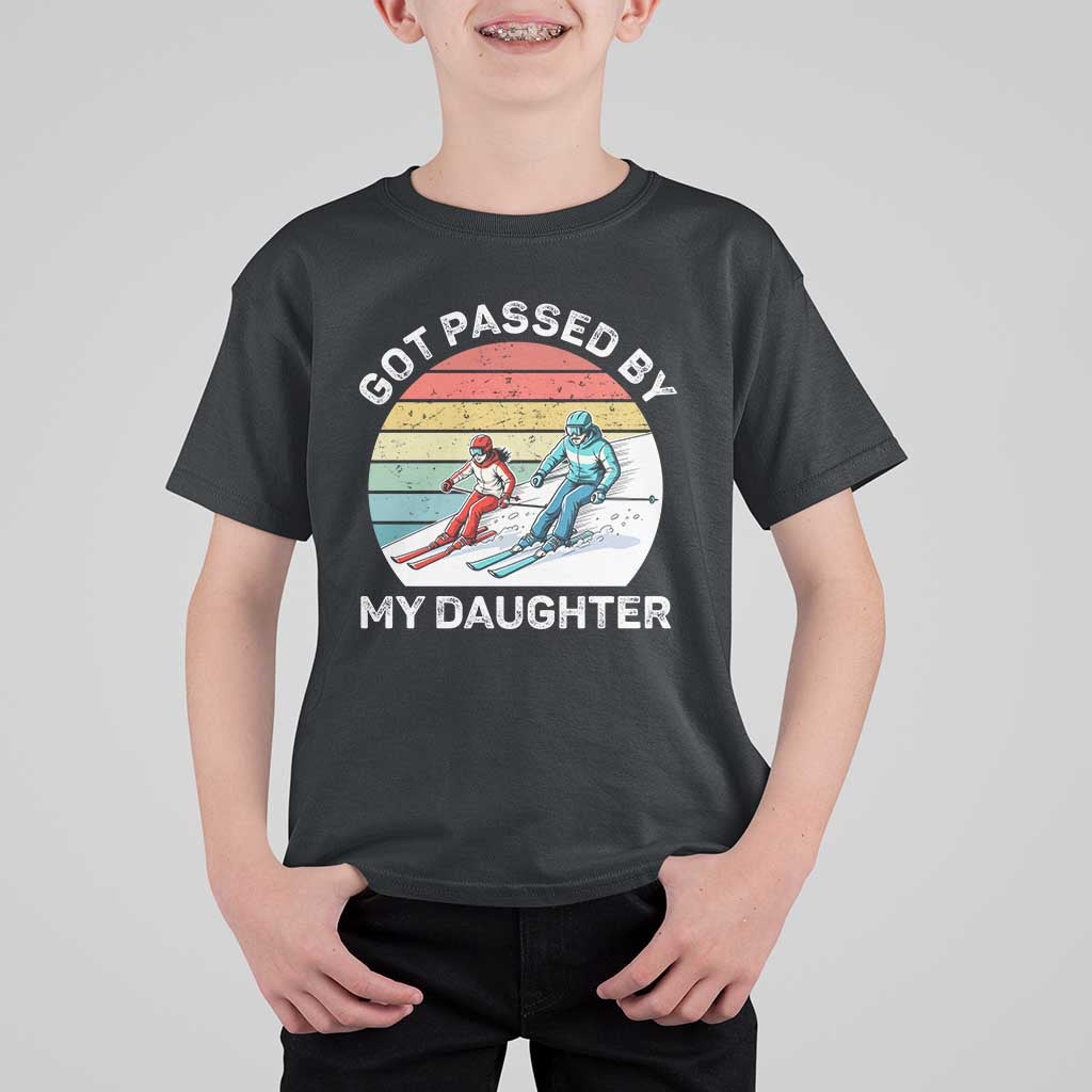 Funny Skiing Dad T Shirt For Kid Got Passed By My Daughter Retro Vintage - Wonder Print Shop