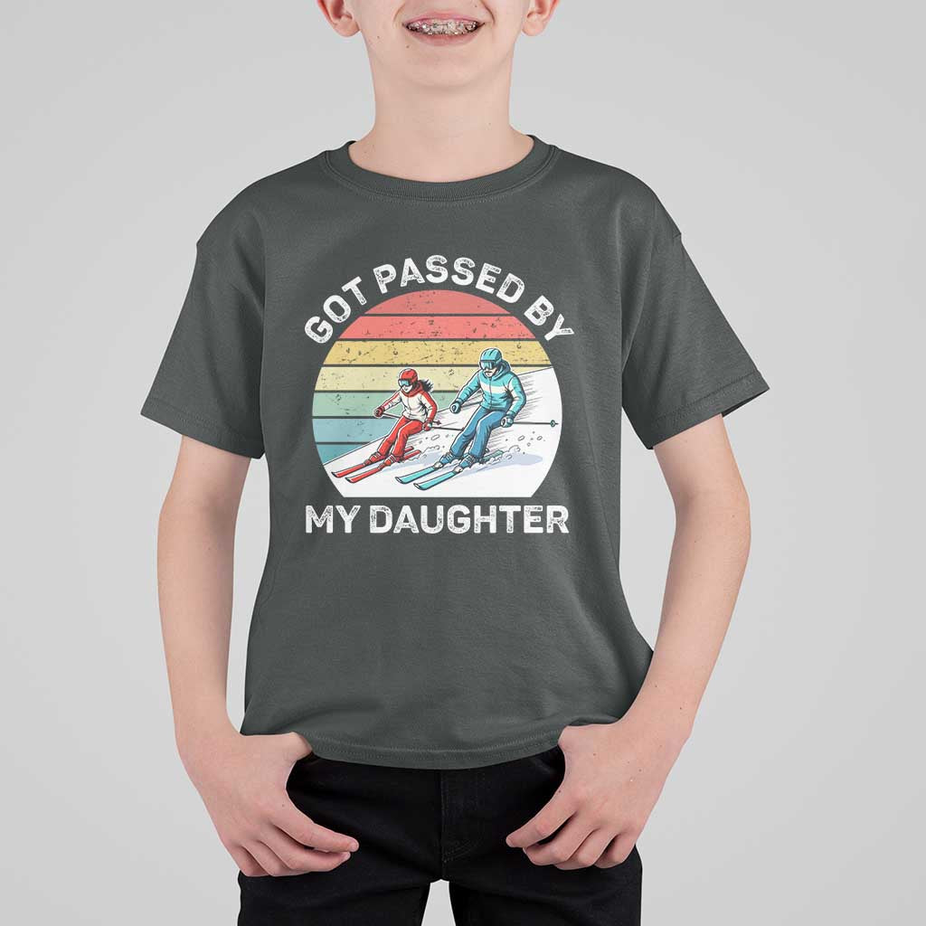 Funny Skiing Dad T Shirt For Kid Got Passed By My Daughter Retro Vintage - Wonder Print Shop