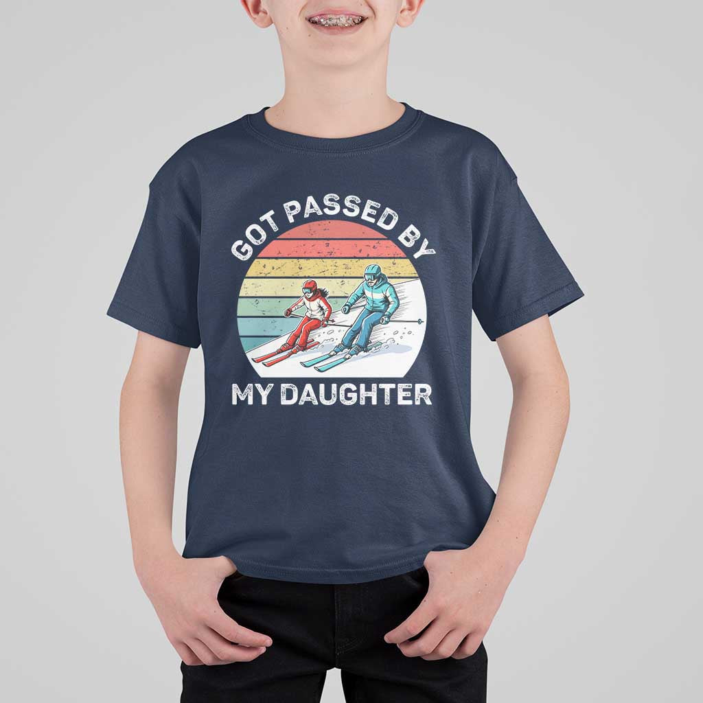Funny Skiing Dad T Shirt For Kid Got Passed By My Daughter Retro Vintage - Wonder Print Shop