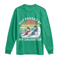 Funny Skiing Dad Long Sleeve Shirt Got Passed By My Daughter Retro Vintage - Wonder Print Shop